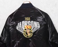 デッドストック【80's】【ビンテージ】【UPSTREAM】【マイケルジャクソン】黒【サテンスタジャン】サテンブルゾン【M程度】 