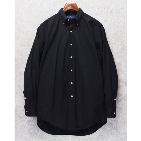 画像1: 90's【ビンテージ】【ラルフローレン】【POLO ralph lauren】【BLAKE】【黒】 ボタンダウンシャツ【サイズM】 