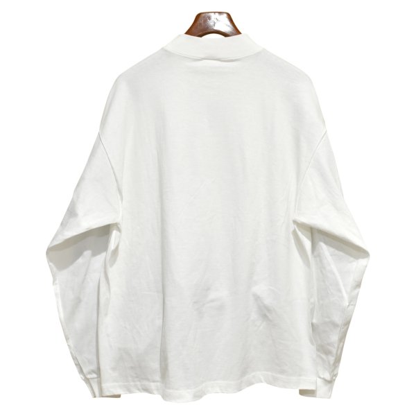 画像3: ほぼ未使用【USA製】【cottton deluxe】コットン・デラックス【白】LAKE TAHOE【凹凸プリント】【モックネックロンT】【サイズXL】 