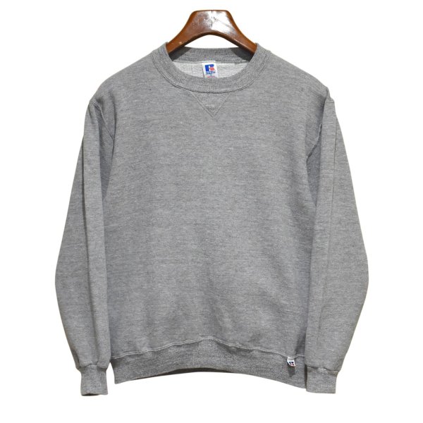 画像1: 90'ｓ【USA製】【RUSSELL】ラッセル 【ビンテージ】グレー【無地】【クルーネック】前V スウェット【サイズM】 