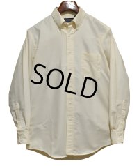 程度良好!! 90's【USA製】ビンテージ【ランズエンド】【LANDS' END】【生成り】【ボタンダウンシャツ】BDシャツ【サイズ15 1/2 33】 