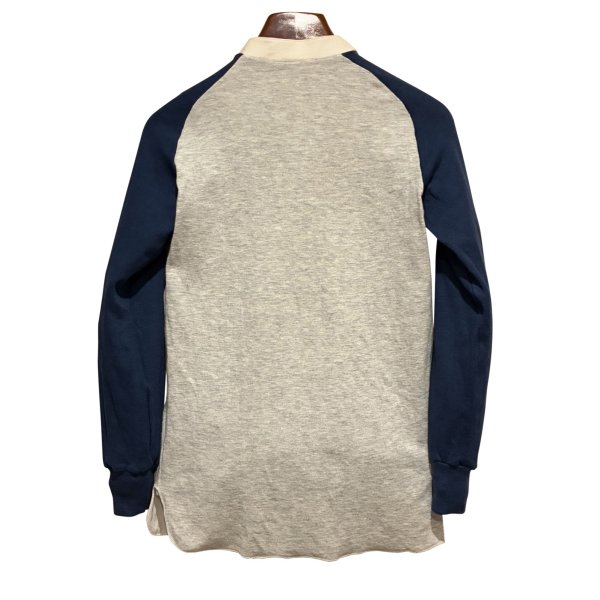 画像3: デッドストック ~90's USA製【duokfold】デュオフォールド【紺ｘグレー】【ヘンリーネックロンT】【サイズＳ】 