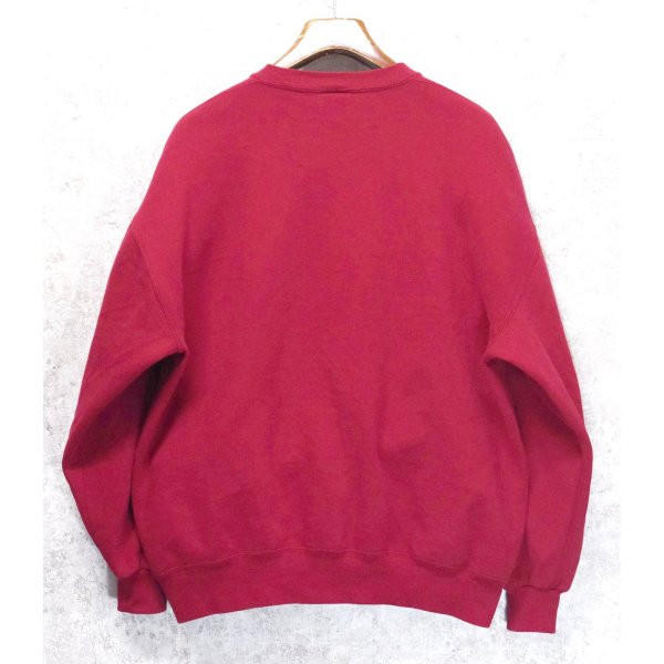 画像3: 90'ｓ【USA製】【RUSSELL】ラッセル 【ビンテージ】ワインレッド【無地】【クルーネック】前V スウェット【サイズＸL】 