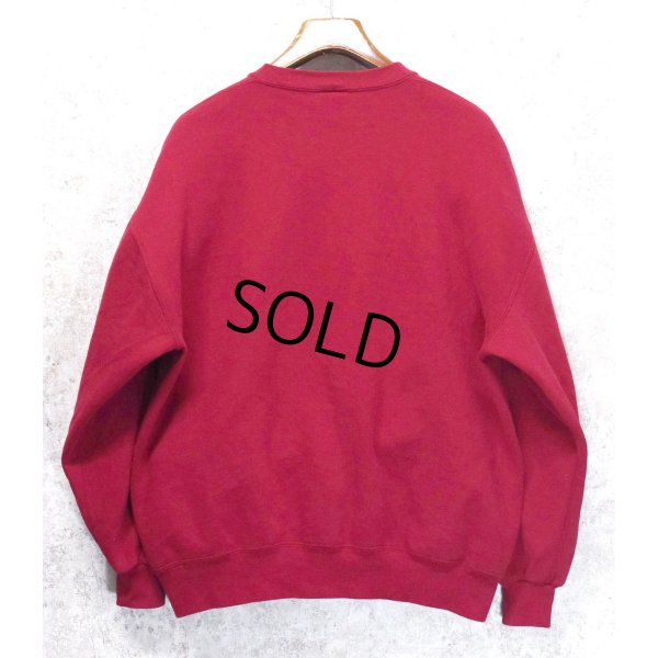 画像4: 90'ｓ【USA製】【RUSSELL】ラッセル 【ビンテージ】ワインレッド【無地】【クルーネック】前V スウェット【サイズＸL】 