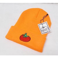 デッドストック【ビンテージ】【PORT＆COMPANY】ポート&カンパニー PLOJECT PAULIE【蛍光オレンジ】【トマトワッペン】 【ニットキャップ】【ニット帽】  