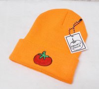 デッドストック【ビンテージ】【PORT＆COMPANY】ポート&カンパニー PLOJECT PAULIE【蛍光オレンジ】【トマトワッペン】 【ニットキャップ】【ニット帽】  