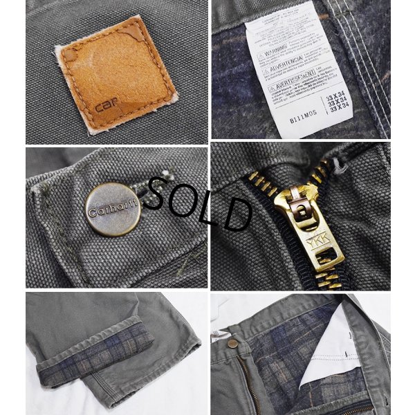 画像3: 90's~【USA製】【ビンテージ】【カーハート】【carhartt】チャコール【コットン】裏地付き【ペインターパンツ】【33ｘ34】 