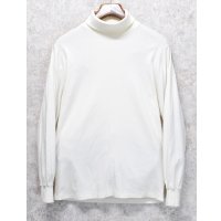 ほぼ未使用 90's【USA製】ビンテージ【J-crew】ジェイクルー【オフホワイト】無地【タートルネックロンT】【サイズS】 