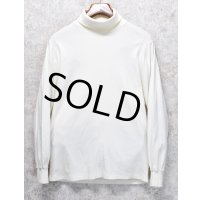 ほぼ未使用 90's【USA製】ビンテージ【J-crew】ジェイクルー【オフホワイト】無地【タートルネックロンT】【サイズS】 