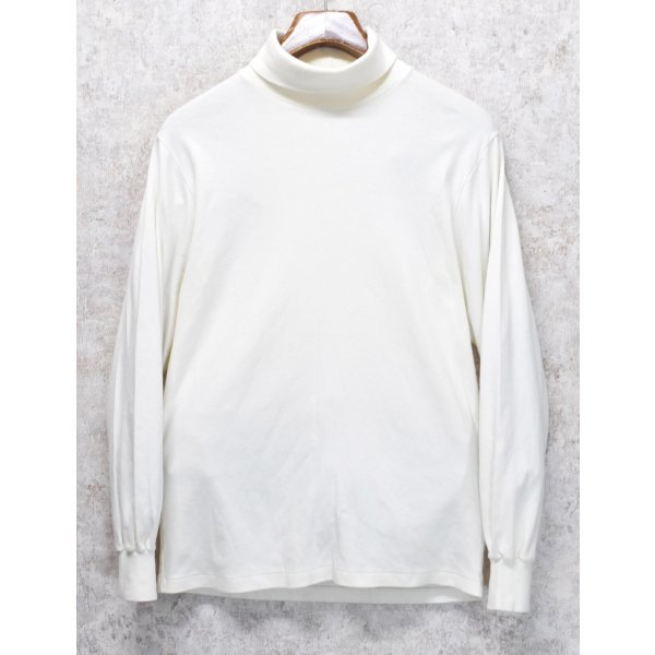 画像1: ほぼ未使用 90's【USA製】ビンテージ【J-crew】ジェイクルー【オフホワイト】無地【タートルネックロンT】【サイズS】 