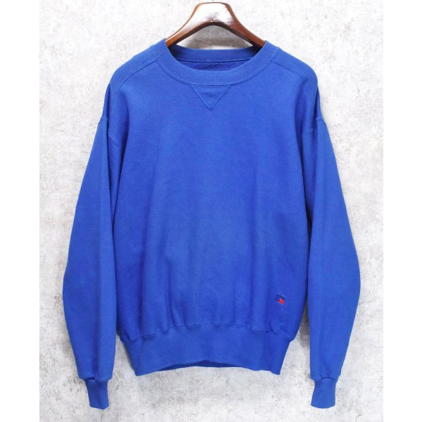 画像1: 90'ｓ【USA製】【RUSSELL】ラッセル 【ビンテージ】青【無地】【クルーネック】前V スウェット【サイズS】 