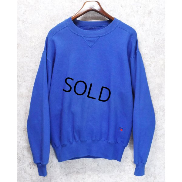 画像1: 90'ｓ【USA製】【RUSSELL】ラッセル 【ビンテージ】青【無地】【クルーネック】前V スウェット【サイズS】 