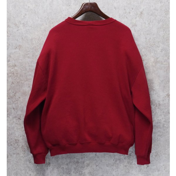 画像3: 00'ｓ【メキシコ製】【RUSSELL】ラッセル 【ビンテージ】エンジ【無地】【クルーネック】前V スウェット【サイズXL】 