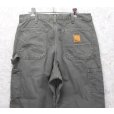 画像1: 90's~【USA製】【ビンテージ】【カーハート】【carhartt】チャコール【コットン】裏地付き【ペインターパンツ】【33ｘ34】<br> (1)