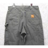 90's~【USA製】【ビンテージ】【カーハート】【carhartt】チャコール【コットン】裏地付き【ペインターパンツ】【33ｘ34】 
