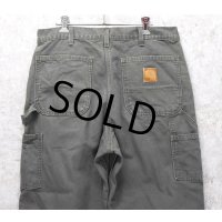 90's~【USA製】【ビンテージ】【カーハート】【carhartt】チャコール【コットン】裏地付き【ペインターパンツ】【33ｘ34】 