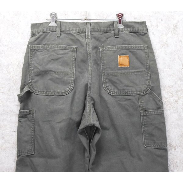 画像1: 90's~【USA製】【ビンテージ】【カーハート】【carhartt】チャコール【コットン】裏地付き【ペインターパンツ】【33ｘ34】 