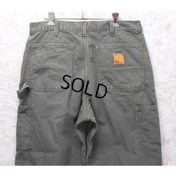 画像1: 90's~【USA製】【ビンテージ】【カーハート】【carhartt】チャコール【コットン】裏地付き【ペインターパンツ】【33ｘ34】 