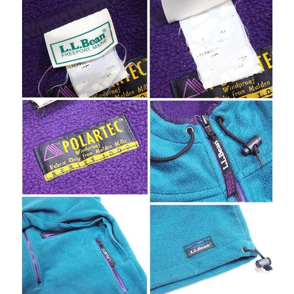 画像2: 90's 【L.L.Bean】ビンテージ【ＬＬビーン】ポーラテック【WIND BLOCK SERIES】エメラルド【ハーフジップフリースパーカー】アノラック【W-L程度】 