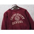 画像1: 60's【ビンテージ】【DENVER UNIVERSITY】デンバー大学【フロッキープリント】カレッジロゴ【エンジ】【スウェット】【サイズL程度】<br> (1)