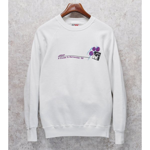 画像1: 80’s【USA製】BW【BASSETT-WALKER】バセットウォーカー ビンテージ RSVP【風船】【白】スウェット サイズXL 