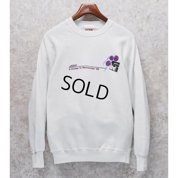 画像1: 80’s【USA製】BW【BASSETT-WALKER】バセットウォーカー ビンテージ RSVP【風船】【白】スウェット サイズXL 