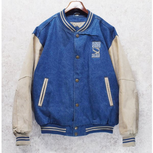 画像1: 【ビンテージ】【HUMAN GENOME SCIENCE】ヒューマン・ゲノム・サイエンシズ デニムｘスウェード 袖切替【スタジャン】【サイズM】 