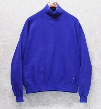 90's【USA製】【RUSSELL】ラッセル 【ビンテージ】青 前V【無地】【ハイネックスウェット】【サイズXL】 