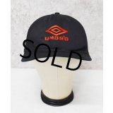 【ビンテージ】【UMBRO】【アンブロ】【黒】ツバ裏緑【キャップ】【サイズフリー】BBキャップ 