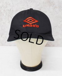 【ビンテージ】【UMBRO】【アンブロ】【黒】ツバ裏緑【キャップ】【サイズフリー】BBキャップ 