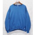 画像1: 90'ｓ【USA製】【RUSSELL】ラッセル 【ビンテージ】水色【無地】【クルーネック】前V スウェット【サイズXXL】<br> (1)