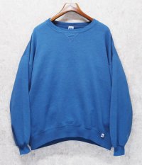 90'ｓ【USA製】【RUSSELL】ラッセル 【ビンテージ】水色【無地】【クルーネック】前V スウェット【サイズXXL】 
