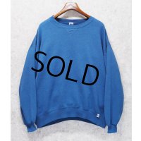 90'ｓ【USA製】【RUSSELL】ラッセル 【ビンテージ】水色【無地】【クルーネック】前V スウェット【サイズXXL】 