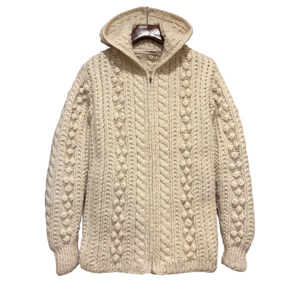 画像1: ビンテージ【Specially Made By Grandma】生成り【ジップアップウールパーカー】【サイズM程度】  