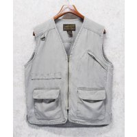 90's~【ビンテージ】【Eddie Baue】【エディーバウアー】黒タグ【グレー】【ハンティングベスト】【サイズM】 