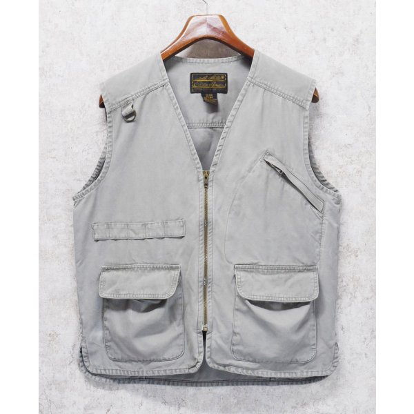 画像1: 90's~【ビンテージ】【Eddie Baue】【エディーバウアー】黒タグ【グレー】【ハンティングベスト】【サイズM】 