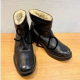 50's〜【USA製】【黒】裏ボア付き レザーブーツ【サイズ 26.5〜27ｃｍ】 