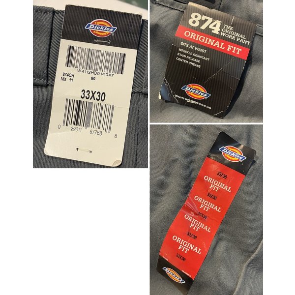 画像4: 未使用品 ビンテージ【ディッキーズ】【Dickies】【874】【グレー】【ワークパンツ】【33ｘ30】 