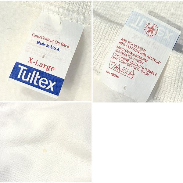 画像2: 程度良好!! ~90's【USA製】【ビンテージ】【Tultex】【タルテックス】【白】【無地】【スウェット】【サイズXL】 