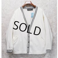 【ビンテージ】【EXPRESSIONS】エクスプレッションズ【白×黒ライン】【スウェットカーディガン】【サイズXL】 