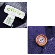 画像2: ビンテージ【ORVIS】オービス【紺×首元グレー】【ラムズウール】ショールカラーカーディガン【ウールカーディガン】【サイズＬ】<br> (2)
