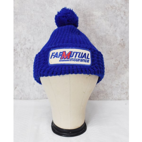 画像5: 【ビンテージ】【FARMUTUAL】ファーム・ミューチュアル【青】【ボンボン付き】【ニットキャップ】【ニット帽】  