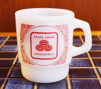 【Fire King】【ファイヤーキング】【ステートファームインシュアランス】プリントマグ【スタッキングマグ】【マグカップ】 