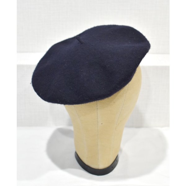 画像5: デッドストック【フランス製】【ビンテージ】黒【ウール】【ベレー帽】【10インチ】【４７ｃｍ程度】 