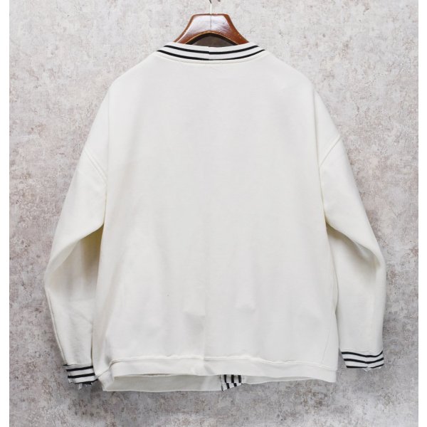 画像3: 【ビンテージ】【EXPRESSIONS】エクスプレッションズ【白×黒ライン】【スウェットカーディガン】【サイズXL】 