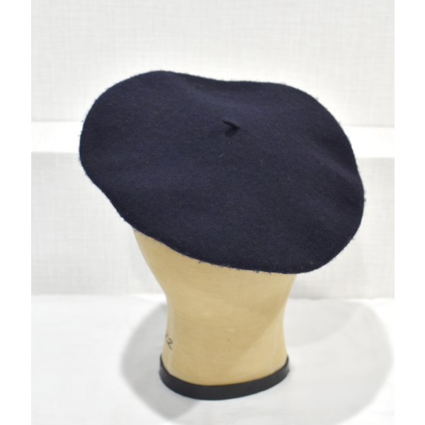 画像4: デッドストック【フランス製】【ビンテージ】黒【ウール】【ベレー帽】【10インチ】【４７ｃｍ程度】 
