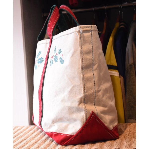 画像5: 【80’s】【ビンテージ】【L.L.bean】【エルエルビーン】生成り×赤ｘ緑【ヒイラギ】【キャンバス】【トートバッグ】【キャンバストート】 