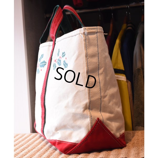 画像5: 【80’s】【ビンテージ】【L.L.bean】【エルエルビーン】生成り×赤ｘ緑【ヒイラギ】【キャンバス】【トートバッグ】【キャンバストート】 