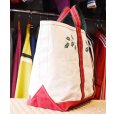 画像4: 【80’s】【ビンテージ】【L.L.bean】【エルエルビーン】生成り×赤ｘ緑【ヒイラギ】【キャンバス】【トートバッグ】【キャンバストート】<br> (4)