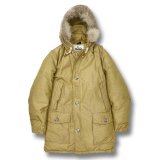 70's【ビンテージ】【ウールリッチ】【Woolrich】【ベージュ】【中綿入り】【ファーフード付き】【中綿ダウンジャケット】【サイズM程度】 